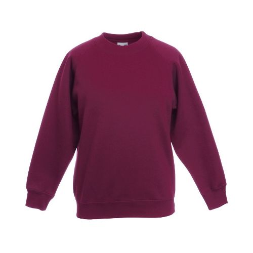 Fruit Of The Loom Kids Classic Raglan Sweatshirt Burgundy